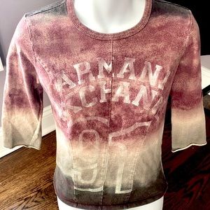 A/X Armani Exchange Fitted Ombré “91” Varsity Top